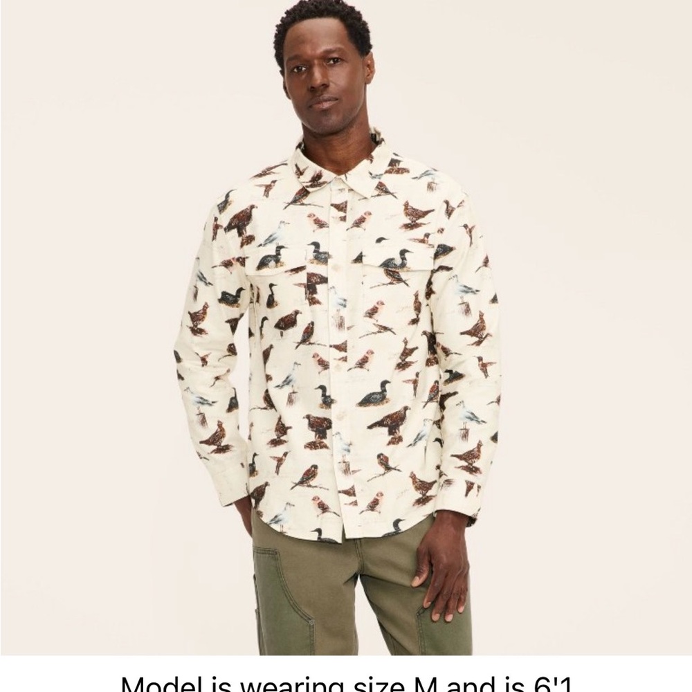 Woolrich x Target Cream Bird Print Unisex Shirt - Picture 2 of 4